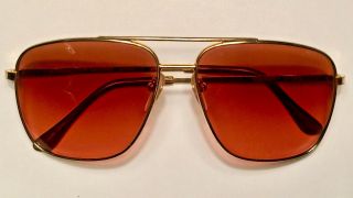 Vintage Serengeti Drivers Sunglasses Corning Optics 5240K Gold Metal Aviator 2