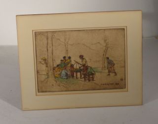 Antique Vintage Charles Bartlett Woodlbock Java Signed Numbered Print