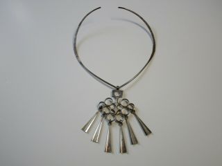 David Andersen Sterling Silver Necklace Abstract Brutalism Modernism Norway Rare