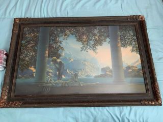 Large Vintage Maxfield Parrish Framed " Daybreak " Print