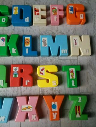 VINTAGE 80s TYCO SESAME STREET ALPHABET BLOCKS COMPLETE SET ALPHABET LETTERS A - Z 3