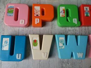 VINTAGE 80s TYCO SESAME STREET ALPHABET BLOCKS COMPLETE SET ALPHABET LETTERS A - Z 5