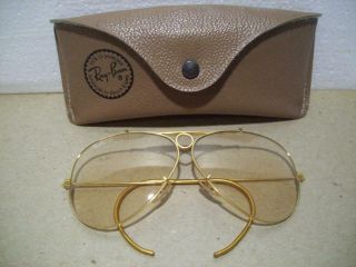 Vtg Ray - Ban Sunglasses W/ Case Bausch & Lomb 100 Uv Protection Trap/skeet