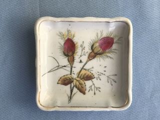 Antique Butter Pats Porcelain Royal Ironstone Alfred Meakin England Moss Rose 2 5