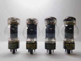 Western Electric 367A Matched Vintage Black Plate Tube Quad NOS (Test 126) 2