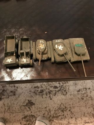 Vintage Wooden Folk Art Military Vehicles And Tanks 2
