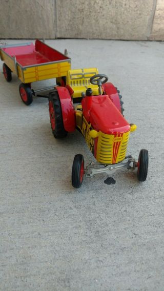 Vintage Zetor Kovap Tin Wind - Up Toy 3 Speed Shifter Farm Tractor