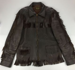 Vintage W.  B.  Place & Co.  Deerskin Leather Motorcycle Jacket Fringe Mens Medium 40