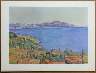 Paul Cezanne Gulf Of Marseille Vintage Lithograph From Late 1960 