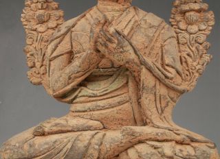 CHINESE OLD BRONZE HAND CASTING BUDDHA STATUE SPIRITUAL GIFT DECORATION 4