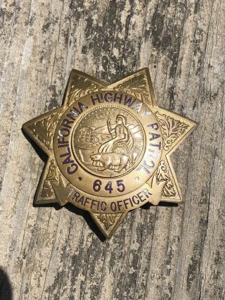 Vintage Chp California Highway Patrol Badge Obsolete Antique (a12)