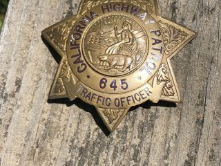 Vintage CHP California Highway Patrol Badge Obsolete Antique (A12) 3
