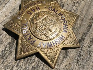 Vintage CHP California Highway Patrol Badge Obsolete Antique (A12) 4