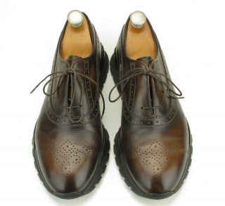 Berluti Antiqued Brown Calfskin Sneakers Patina 6 EU / 7 US 2