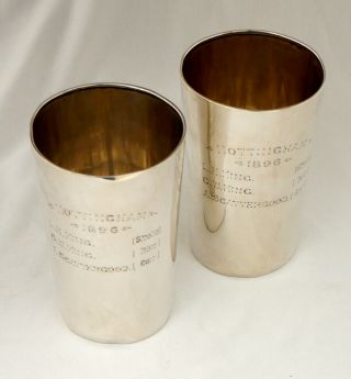 Victorian Sterling Silver Regatta Rowing Trophy Goblets.  Nottingham 1896 2