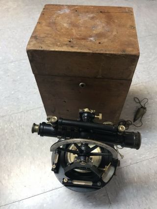 Antique W.  &L.  E.  Gurley Surveyor Transit In Dove Tailed Box 5