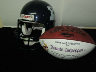 Rare One Of A Kind Daunte Culpepper Game Riddell Football Helmet And Football.