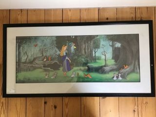 Rare Disney Sleeping Beauty Panoramic Cel Hand Painted Le 377 Of 500 Limited Ed