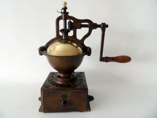 Antique French Peugeot Cast Iron Coffee Grinder / Mill Model A3 Circa 1890