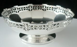 Openwork Silver Pedestal Bowl,  Birmingham 1918,  William Hutton & Sons Ltd