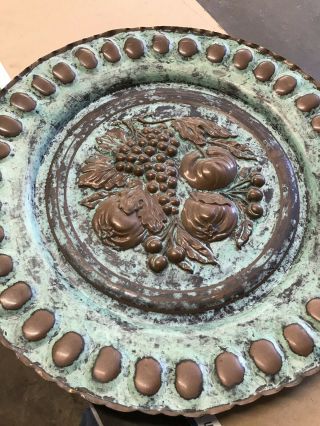 Vintage Italian Made Hammered Copper Charger/wall Plate