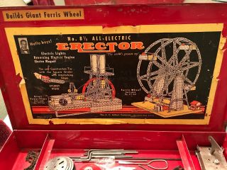Vintage Erector Set No.  8 1/2 Ferris Wheel Parts No Motor/ Missing Some Parts