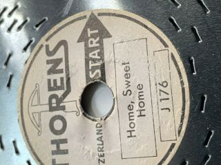 Vintage Thorens Swiss Windup Music Box w/ 11 Discs Made In Switzerland 6