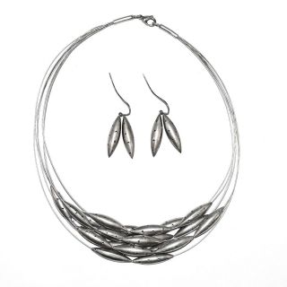 Museum Collected Ewa Franczak Poland Modernist Sterling Pod Necklace Earrings