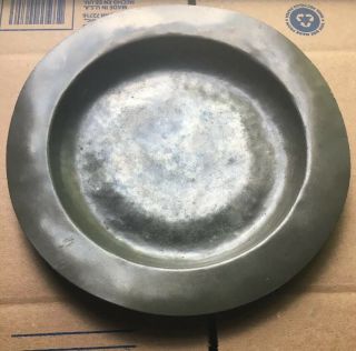 Antique 18th Century Pewter Plate From Old England Estate