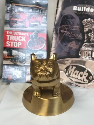 Vintage Mack Truck Gold Hood Ornament Paperweight Bulldog Design Patent 87931