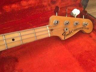 1974 Fender Precision Bass With Case Vintage 3