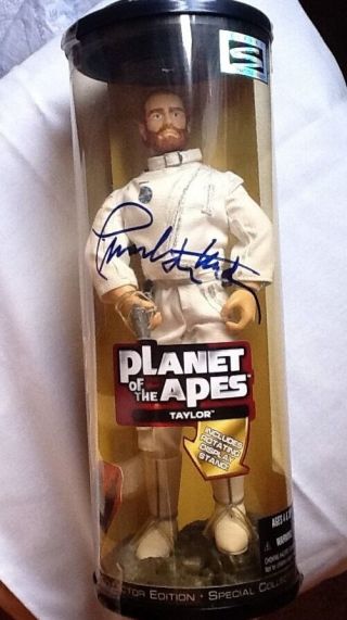 Charlton Heston Signed Autograph Planet Of The Apes 12 " Taylor Figure Rare,