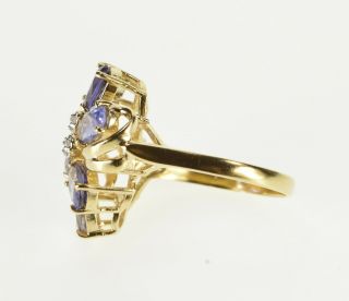 14K Sim.  Amethyst Diamond Accent Cluster Ring Size 8 Yellow Gold 43 2