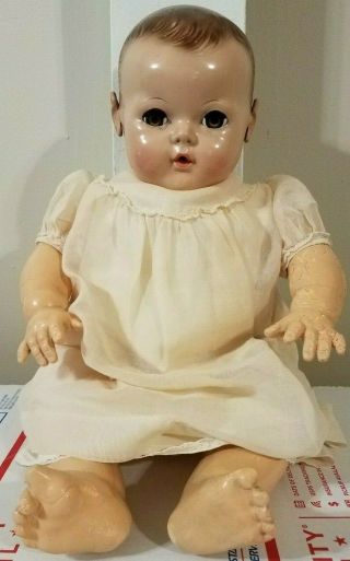Vintage Effanbee Dy Dee Baby Doll 20 " With Clothes.  Hard Rubber/plastic