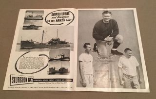 Rare Green Bay Packers Bears 1944 Program Vintage Antique Game News Clips 4