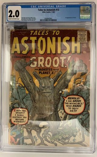 Tales To Astonish 13 (groot 1st Appearance) Cgc 2.  0 Atlas Marvel 1960 Rare
