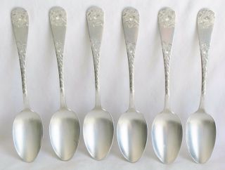 No.  43 Bright Cut Towle Sterling Silver Demitasse Spoon Set Of 6 C.  1882