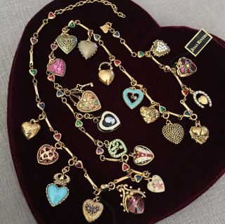Joan Rivers Love Luck and Hope HEART NECKLACE w/ 21 CHARMS Valentine Gift Wife 2