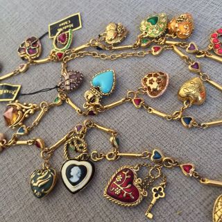 Joan Rivers Love Luck and Hope HEART NECKLACE w/ 21 CHARMS Valentine Gift Wife 8