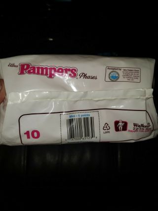 Vintage Ultra Pampers Phases Diapers for Girls,  Disney Print Walker 22 - 35lbs,  10 4