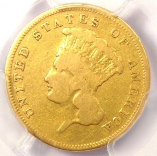 1856 - S Three Dollar Indian Gold Coin $3 - Certified Pcgs G6 (good) - Rare Date