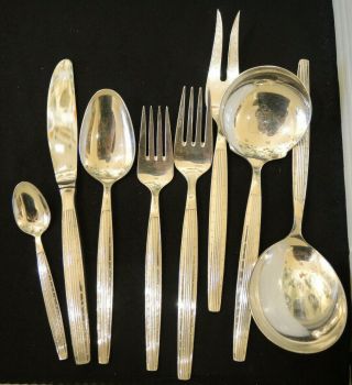 33pce Mid Century Modern Danish Silver Plate Capri Flatware Cutlery Set 6 Person