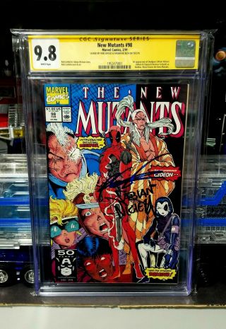 Cgc Ss 9.  8 Mutants 98 1st Deadpool Signed Rob Liefeld & Fabian Nicieza Rare