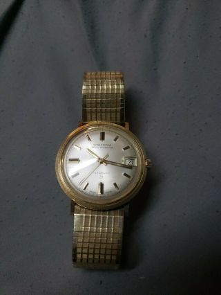Vintage Waltham Incabloc 25 Self Winding 14k Gold Mens Wrist Watch