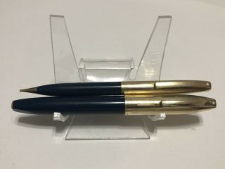 Vintage Sheaffer Pfm V Blue Wd Snorkel 14k Bad Nib Fountain & Pencil.