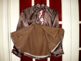 Fine Antique Chinese Brown Silk Jacket/Coat w/Pink Embroidered Phoenix Sz 38 8