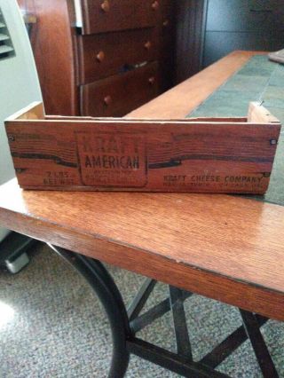 Vintage Kraft American Cheese Wood Box/crate Primitive Country Decor 2lb Vf