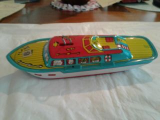 Vintage J.  Chein Tin Wind - Up Boat