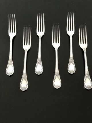 Christofle Marly Silver Plated Large Dinner Forks Set Of 6