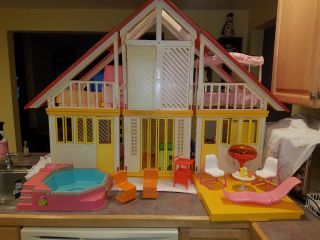 1978 Barbie Dream House A Frame Mattel With Box - Vintage 99 Complete